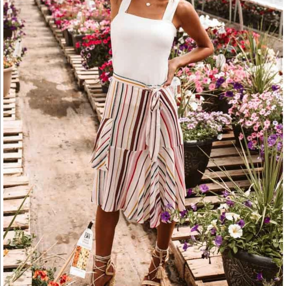 Beautiful Striped Ruffled Skirt